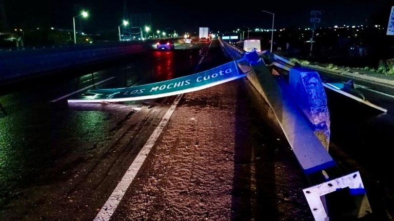 Caen árboles, luminarias y anuncios por fuertes vientos en Culiacán