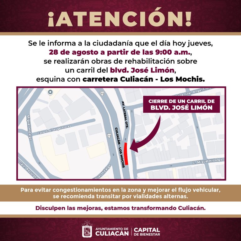 Provoca largas filas rehabilitación del bulevar José Limón