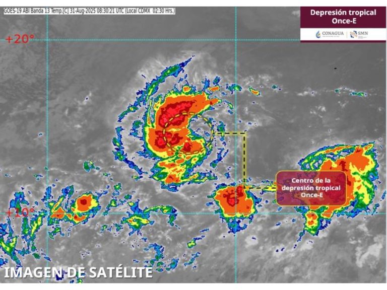 Se forma en el Pacífico la depresión tropical 11-E