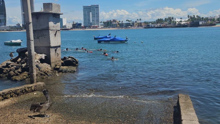 Estaban en clases de natación; rescatan a 4, los jaló el mar
