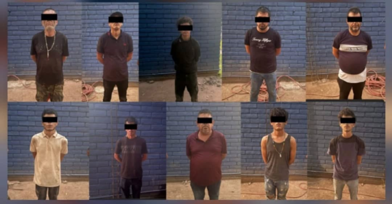 Detienen a 10 civiles y les asegura 15 armas de fuego, vehículos y municiones