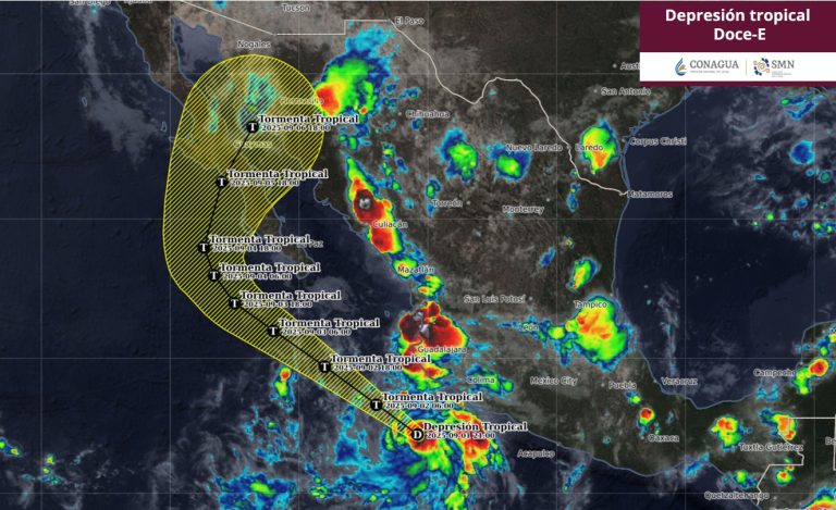 Se forma depresión tropical 12-E en el Pacífico