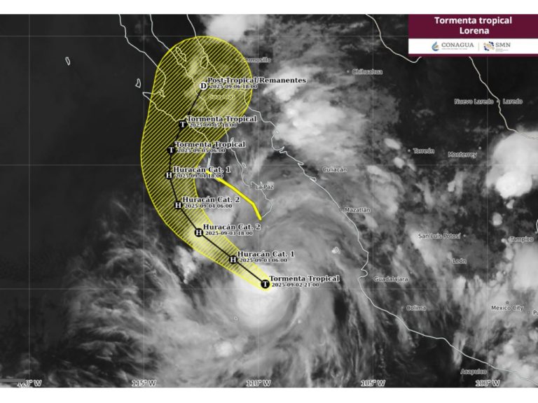 Este miércoles Lorena sería huracán