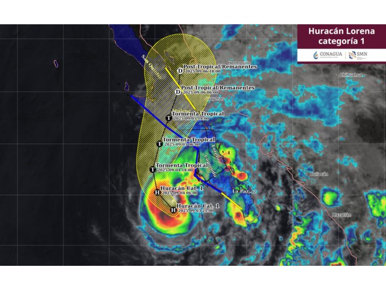 Se desplaza huracán Lorena frente a costas de BCS