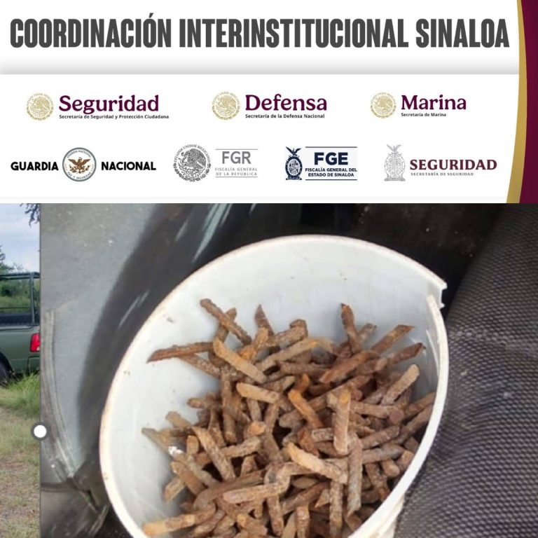 Aseguran artefactos ponchallantas en La Higuerita, Culiacán