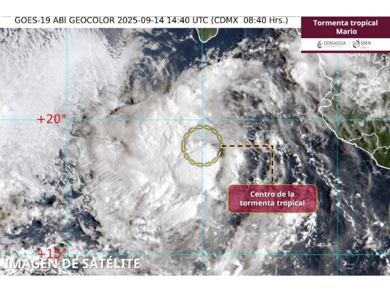 Se intensifica Mario a tormenta tropical