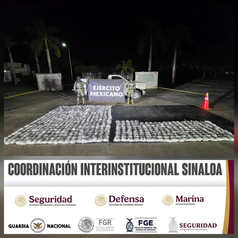 Aseguran en El Fuerte 300 kgs de presunto cristal