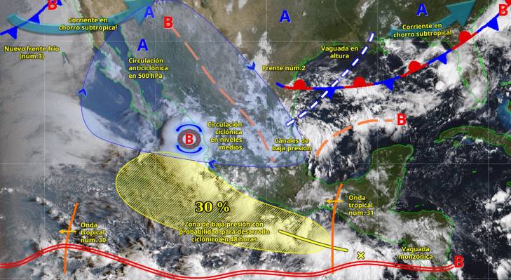 Estiman por la tarde lluvias intensas