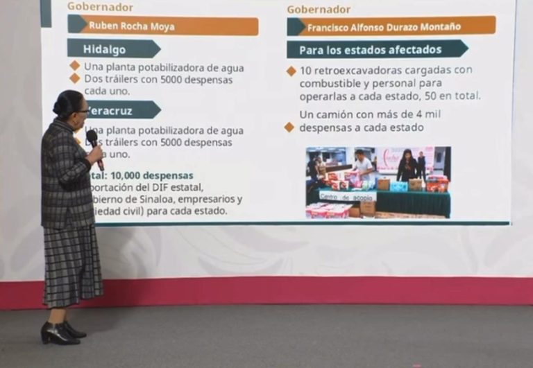 Envía Sinaloa 20 mil despensas a damnificados por lluvias