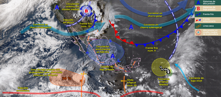 Se acerca el frente frío 10 al norte del país