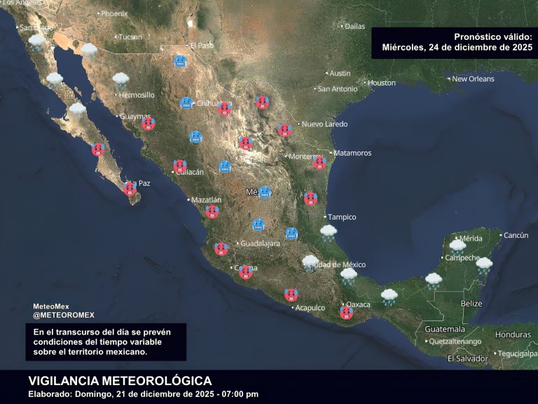 Prevén lluvias, frío y calor para esta Nochebuena