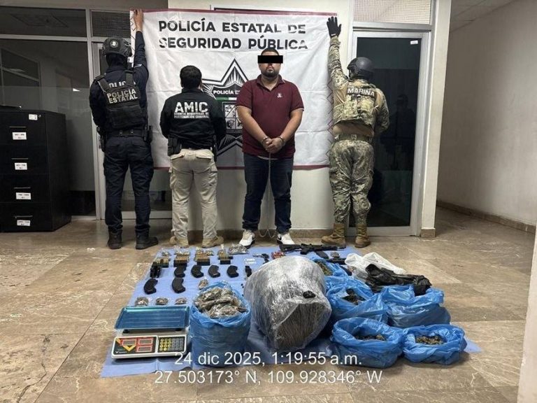 Cae con armas de alto poder y armas en Sonora