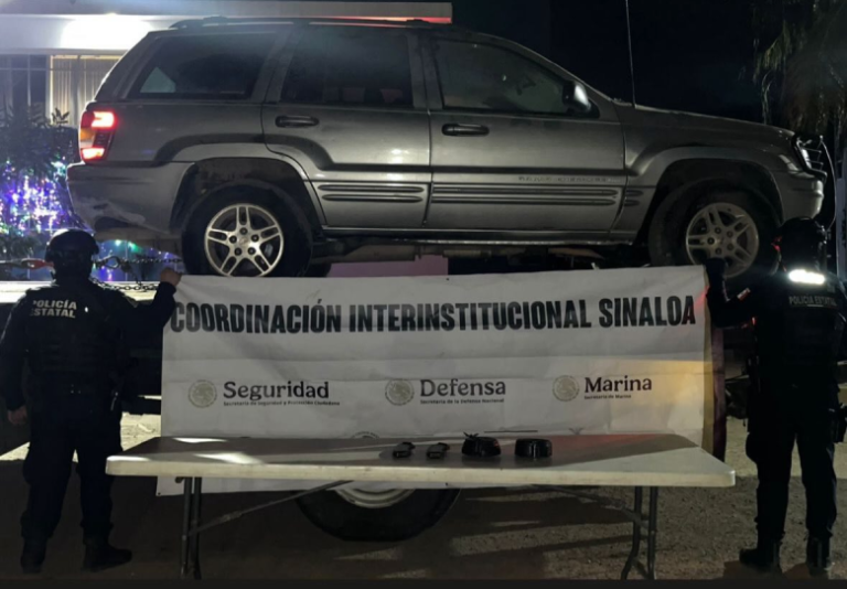 Aseguran en Aguaruto camioneta con blindaje de fábrica