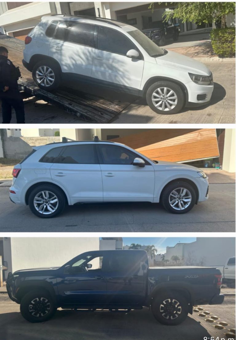 Fusiles, un lanzagranadas, cargadores, autos blindados y otros en carros en Culiacán