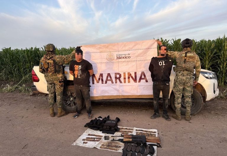 Los arrestan con armas y municiones en Elota