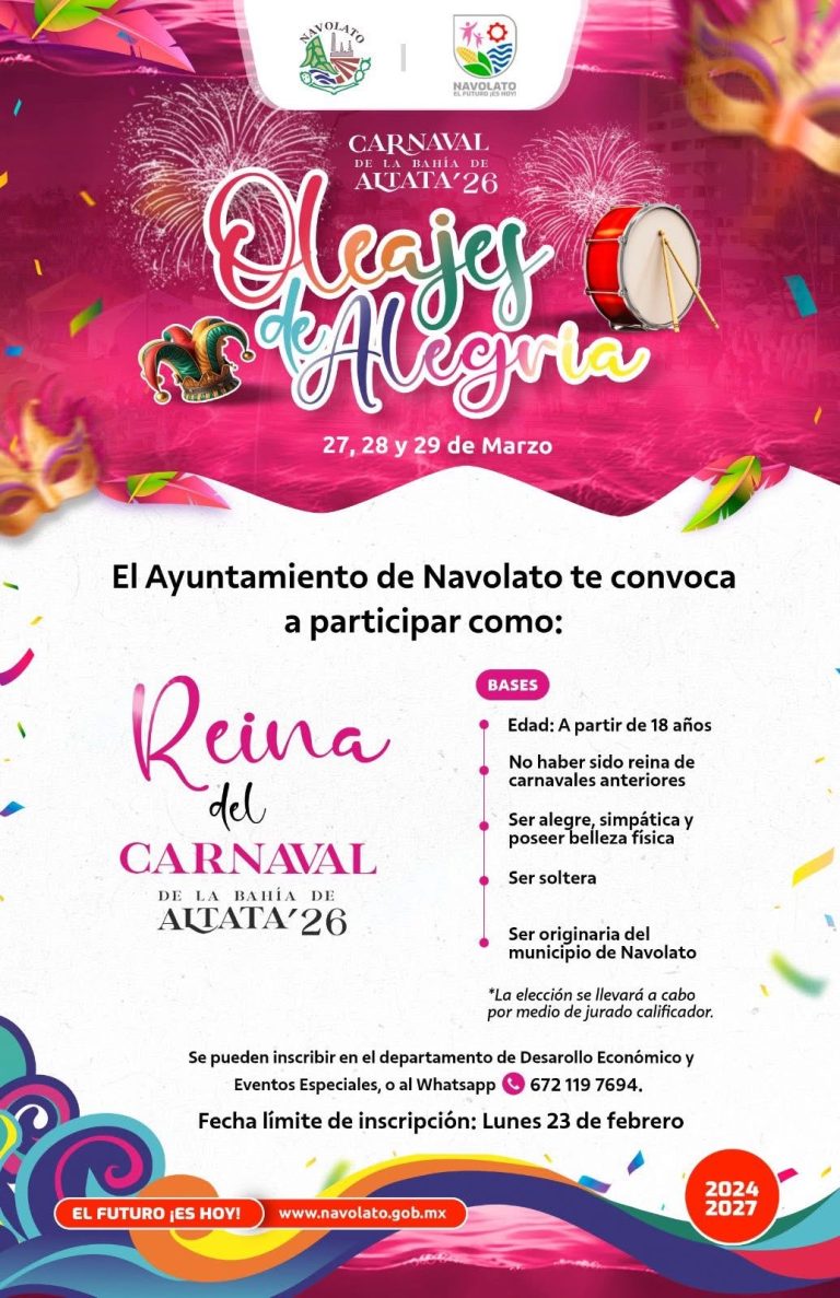 Emite Navolato convocatoria… para Reina del Carnaval de Altata