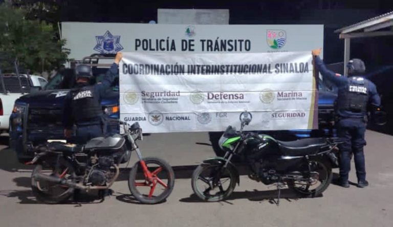 Decomisan 2 motos tras operativo por reporte de disparos en Villa Juárez, Navolato