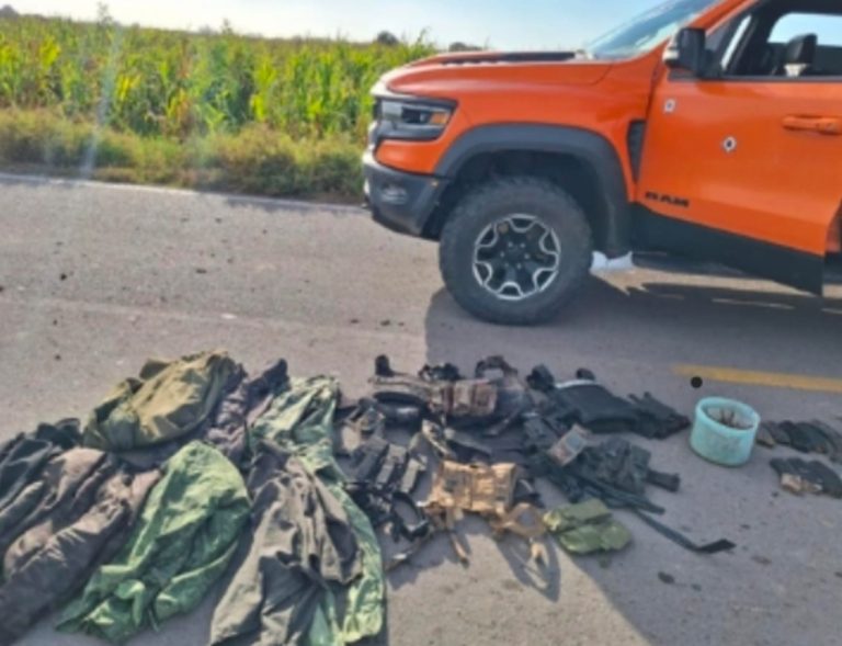 Aseguran tras ataque a militares armamento y un vehículo en El Molino, Navolato