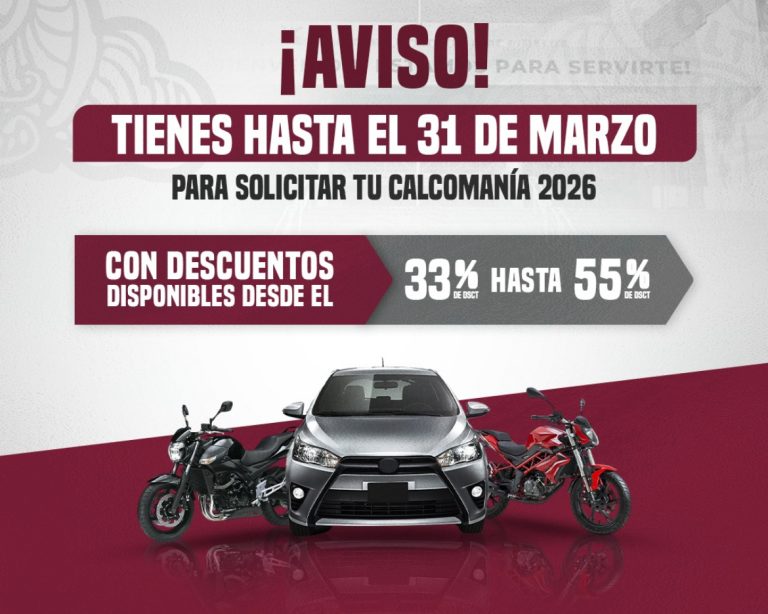 La fecha límite de pago del Refrendo Vehicular 2026, es el 31 de marzo