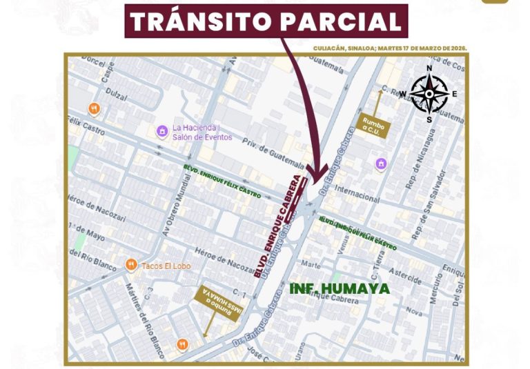 Cerrarán este miércoles de forma parcial entronque Enrique Félix Castro y Enrique Cabrera