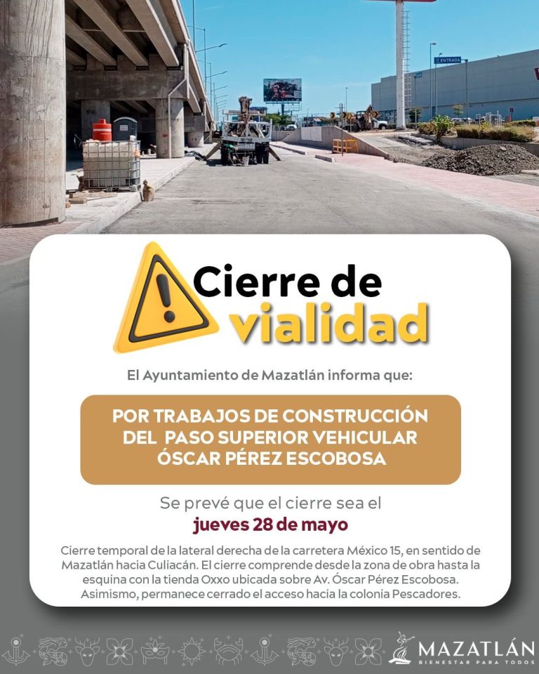 Cierra Mazatlán temporalmente lateral de la carretera México 15