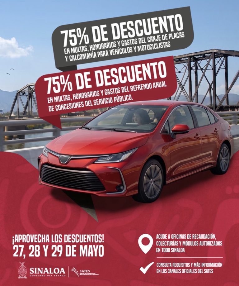 Dan descuentos en regularización vehicular del 27 al 29 de mayo