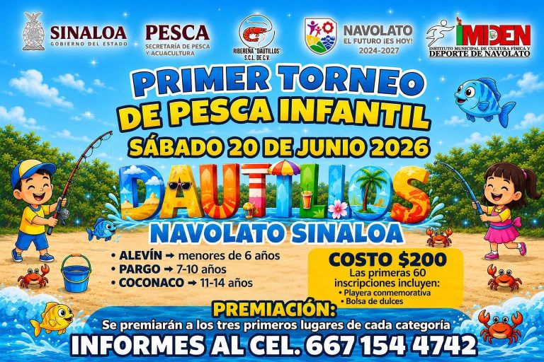 Convoca Dautillos a torneo infantil de pesca de orilla