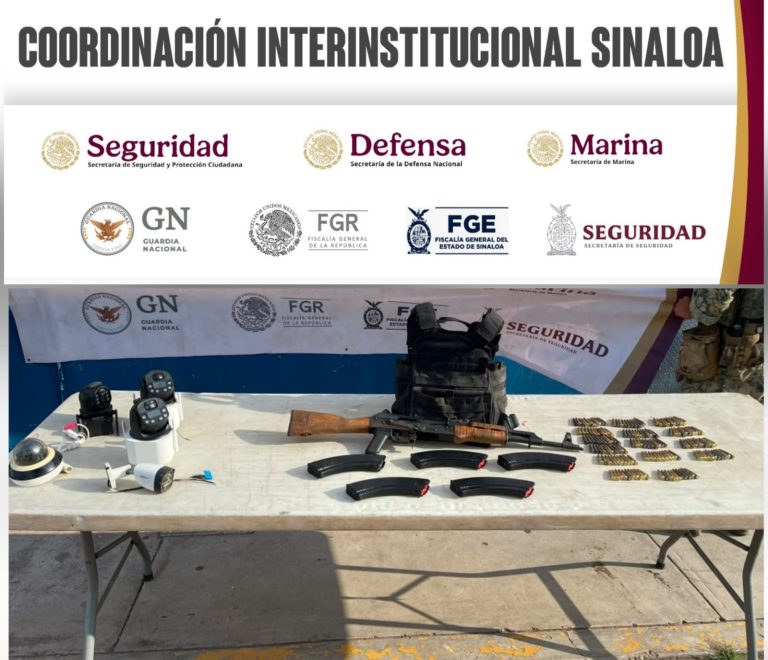 Incautan un arma, cargadores y cámaras de videovigilancia en Villa Juárez, Navolato
