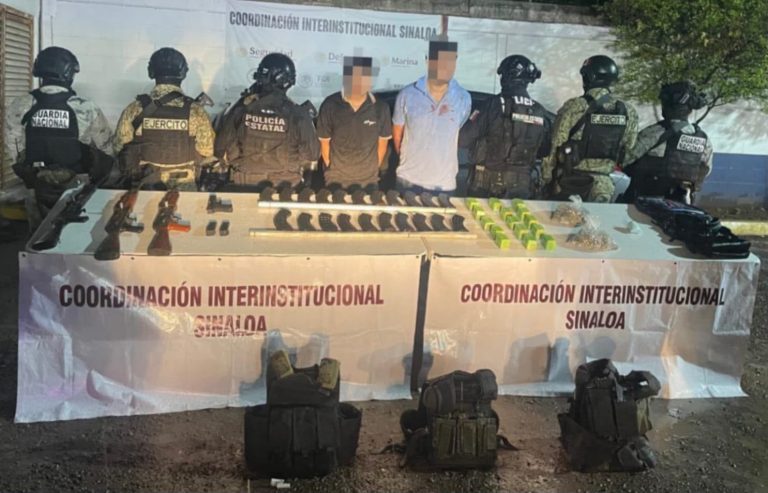 Capturan a 2 civiles tras disparos y persecución en Culiacán