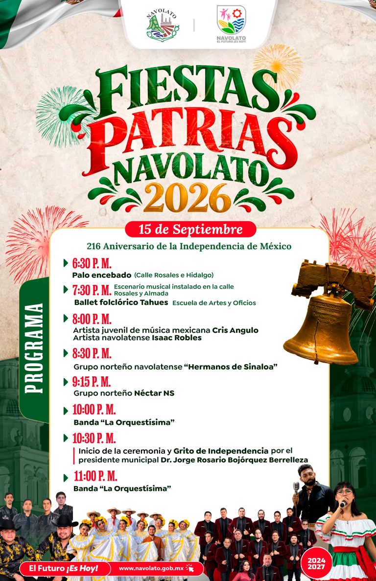 Anuncia Navolato sus fiestas patrias