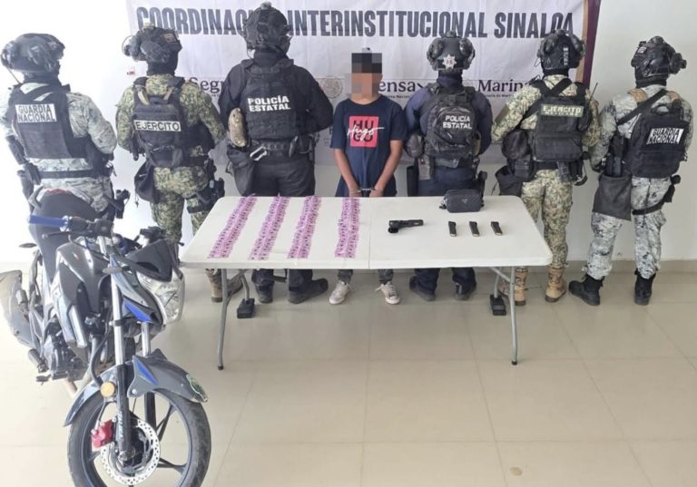 Cae armado y con dosis de presunta droga