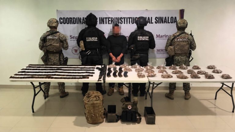 Lo detienen con un fusil, equipo táctico y 3 mil cartuchos en Concordia