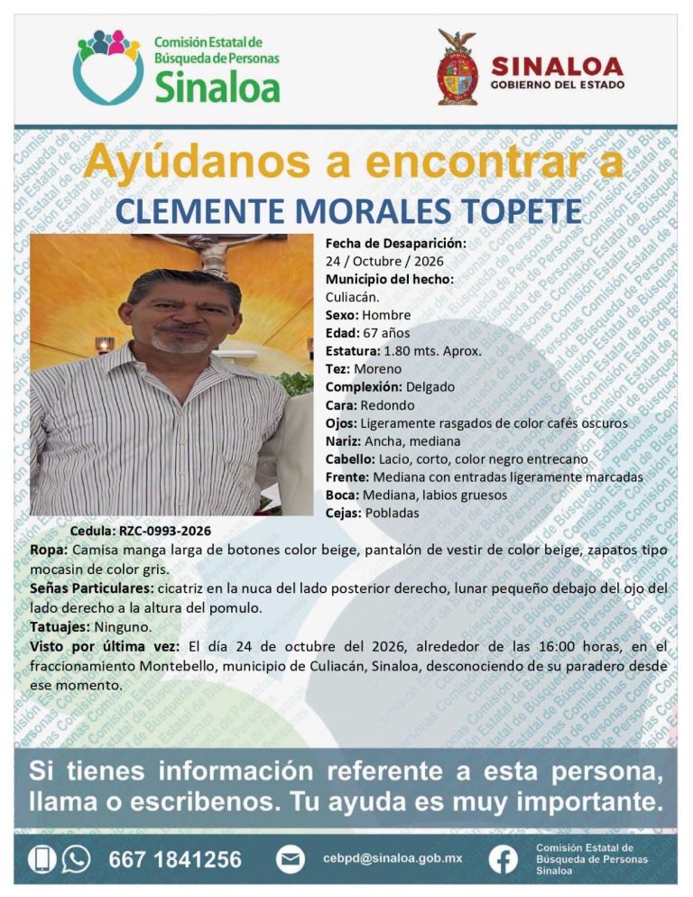 Desaparece sacerdote Clemente Morales Topete en Culiacán