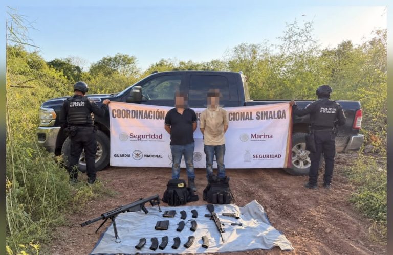 Circulaban en una camioneta; les aseguran un barret calibre .50 