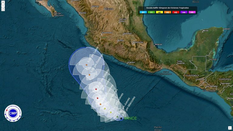 Hoy Vance sería huracán categoría 1