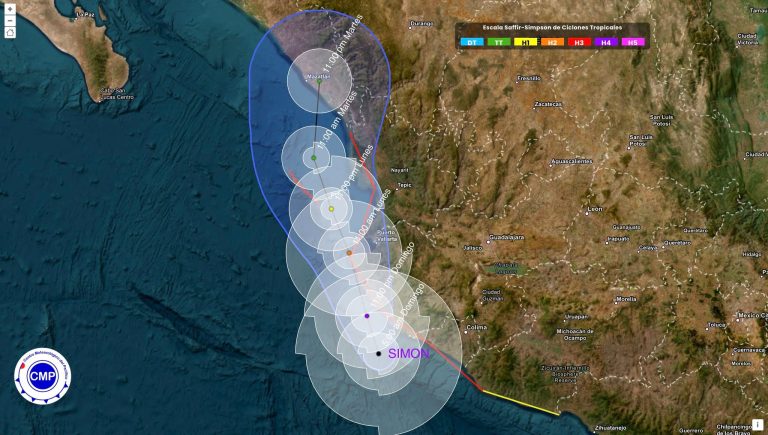 Huracán tocaría tierra en el sur de Sinaloa